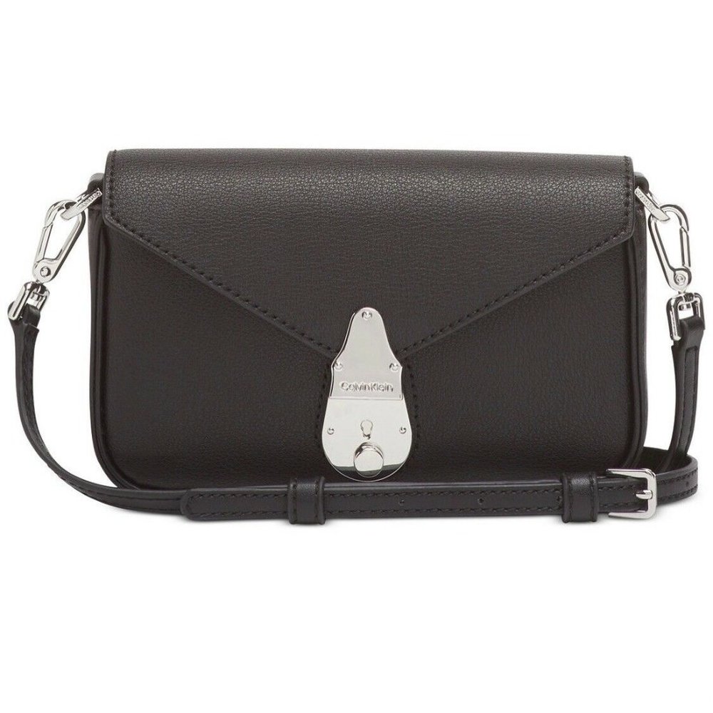 Calvin Klein Lock Leather Shoulder Bag convertible